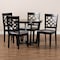 Baxton Studio Tricia Grey Upholstered and Dark Brown Wood 5-Piece Dining Set 172-9728-10898 - alternate 4